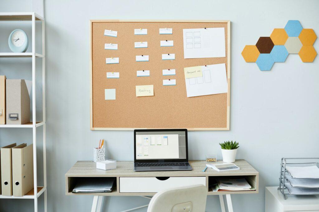 Workplace Design With Corkboard